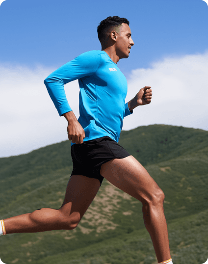 Person running outdoors on a trail