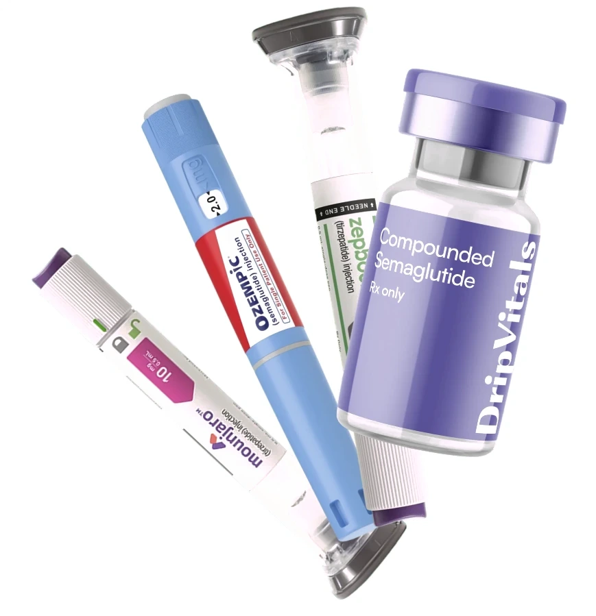 GLP-1 weight loss treatments available at DripVitals, including semaglutide and tirzepatide options